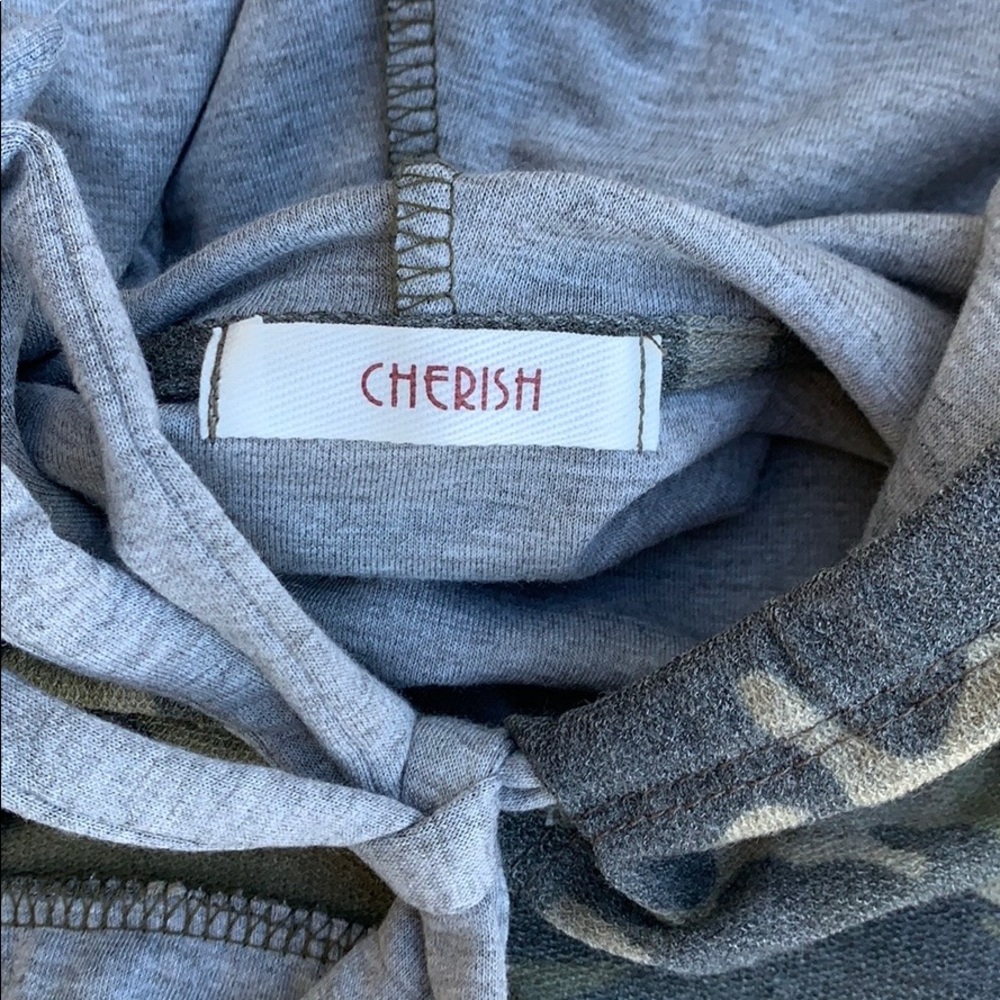 CHERISH CAMOUFLAGE FRENCH TERRY HOODIE TOP - Picture 7 of 8